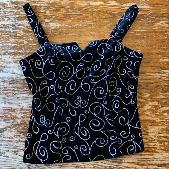 Alexia Admor Tops - Alexia Admor Black Velour Stretchy Sleeveless Bustier Top Size XS